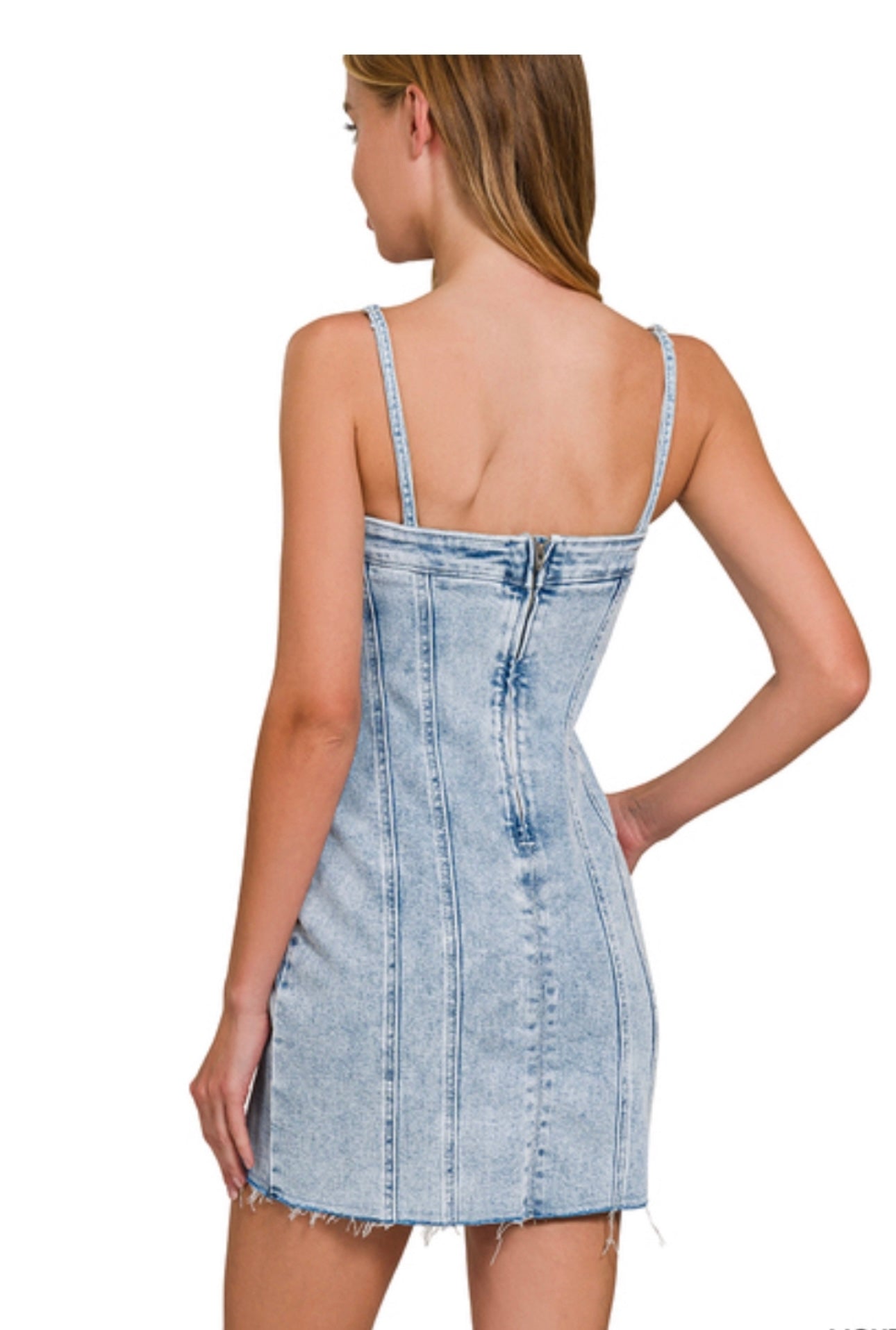 Light Wash Denim Mini Dress