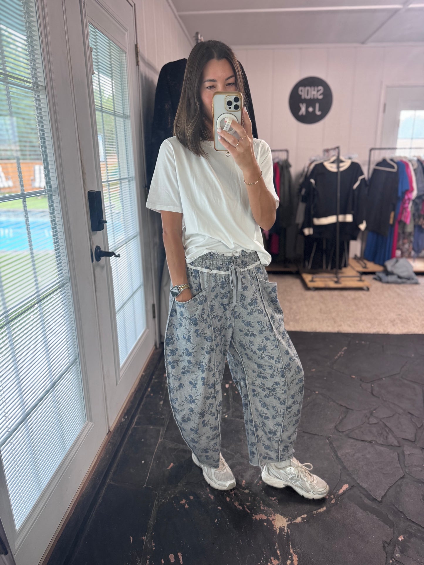 Floral Barrel Pants