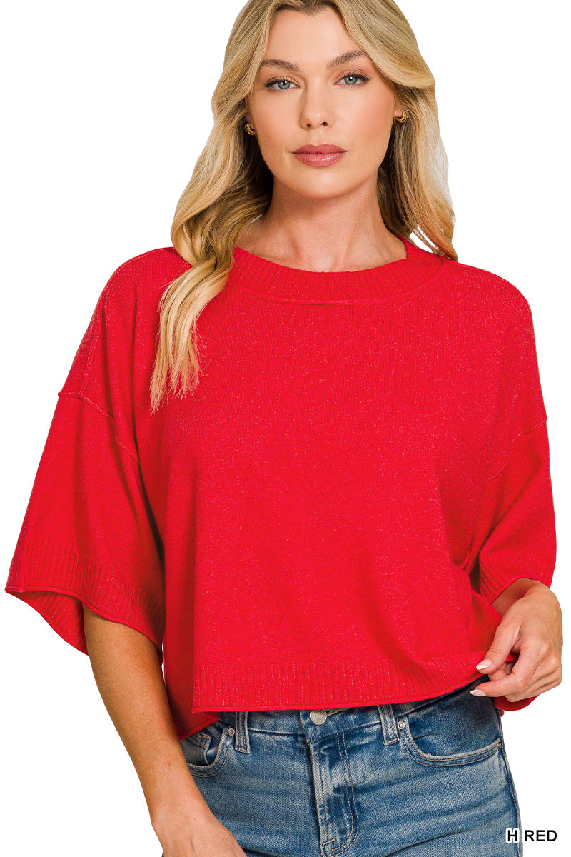 Easy Knit Short Sleeve Sweater