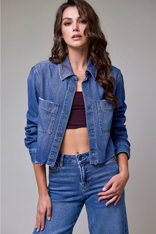 Cropped Denim Shirt