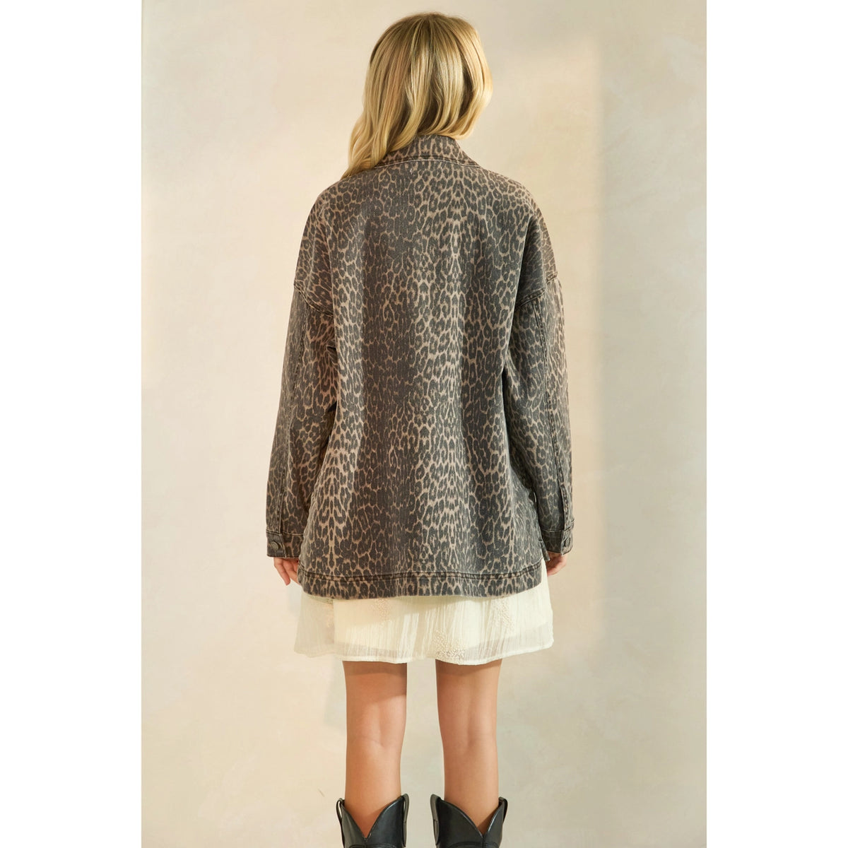 Leopard Denim Jacket