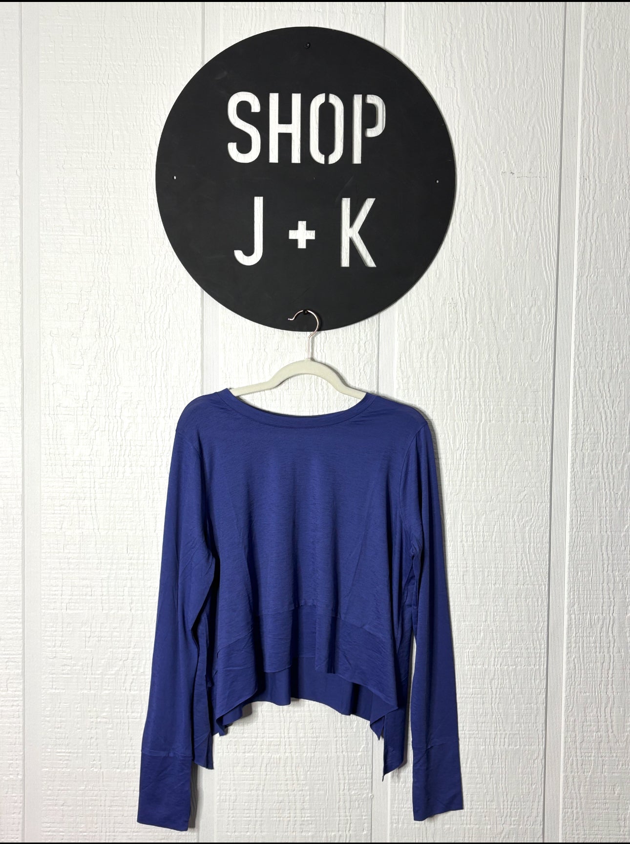 Purple Comfy side slit Top w/thumb holes