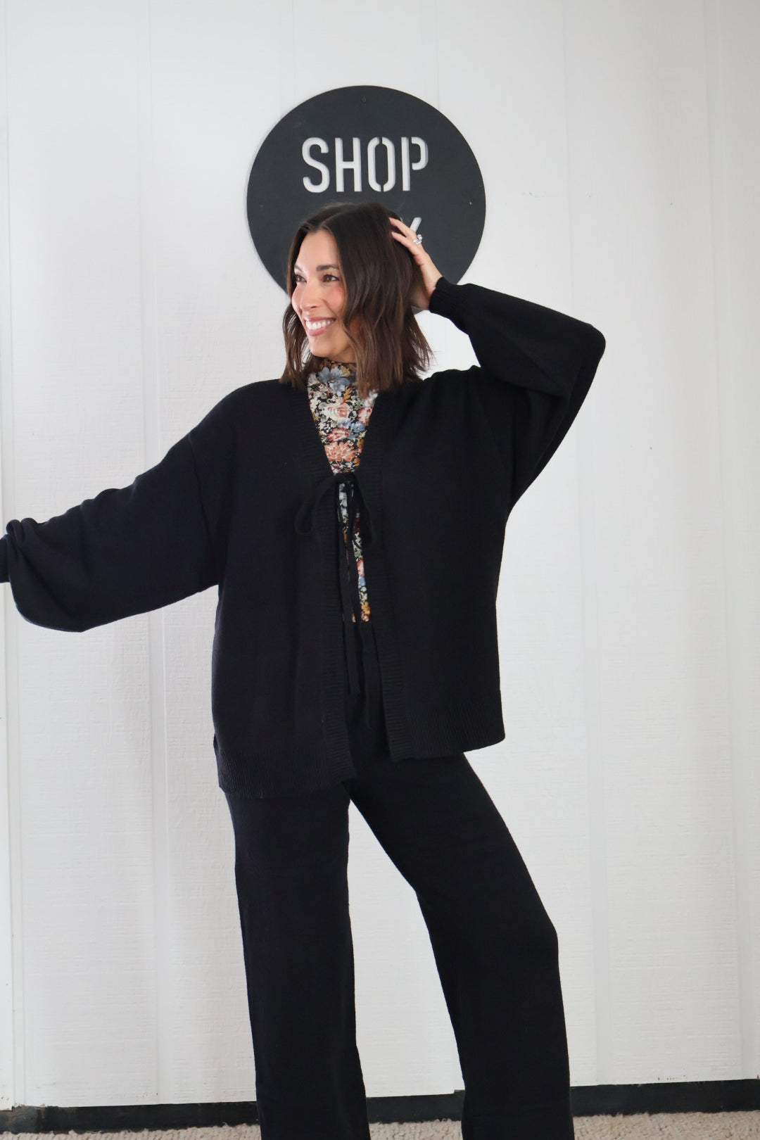 Tie Front Sweater Set