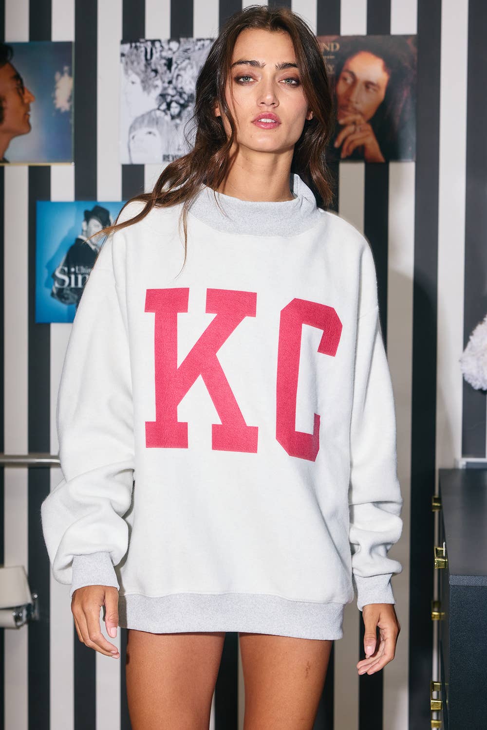 KANSAS 'KANSAS CITY & KC' Reversible Mock-neck Sweats