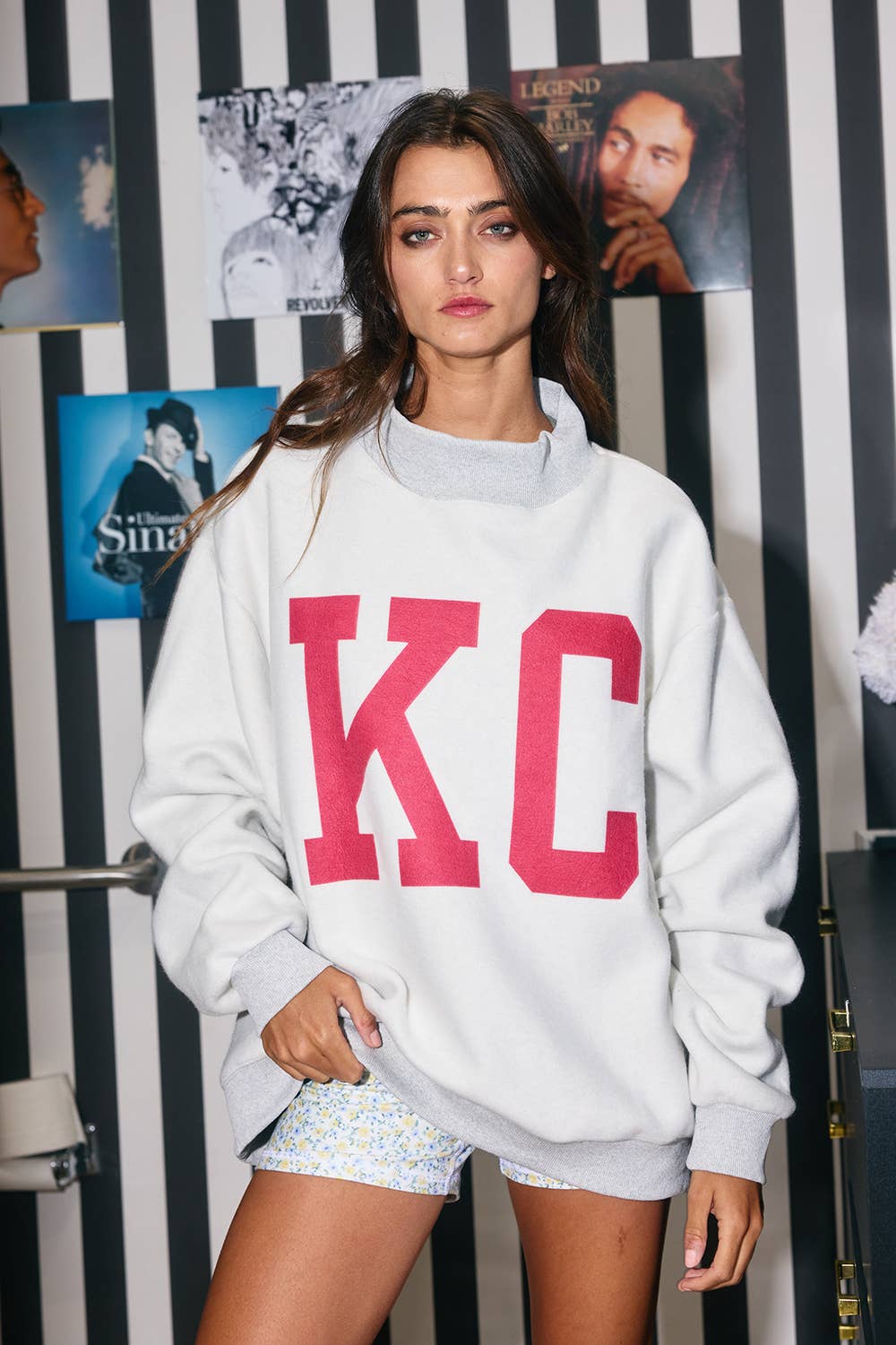 KANSAS 'KANSAS CITY & KC' Reversible Mock-neck Sweats