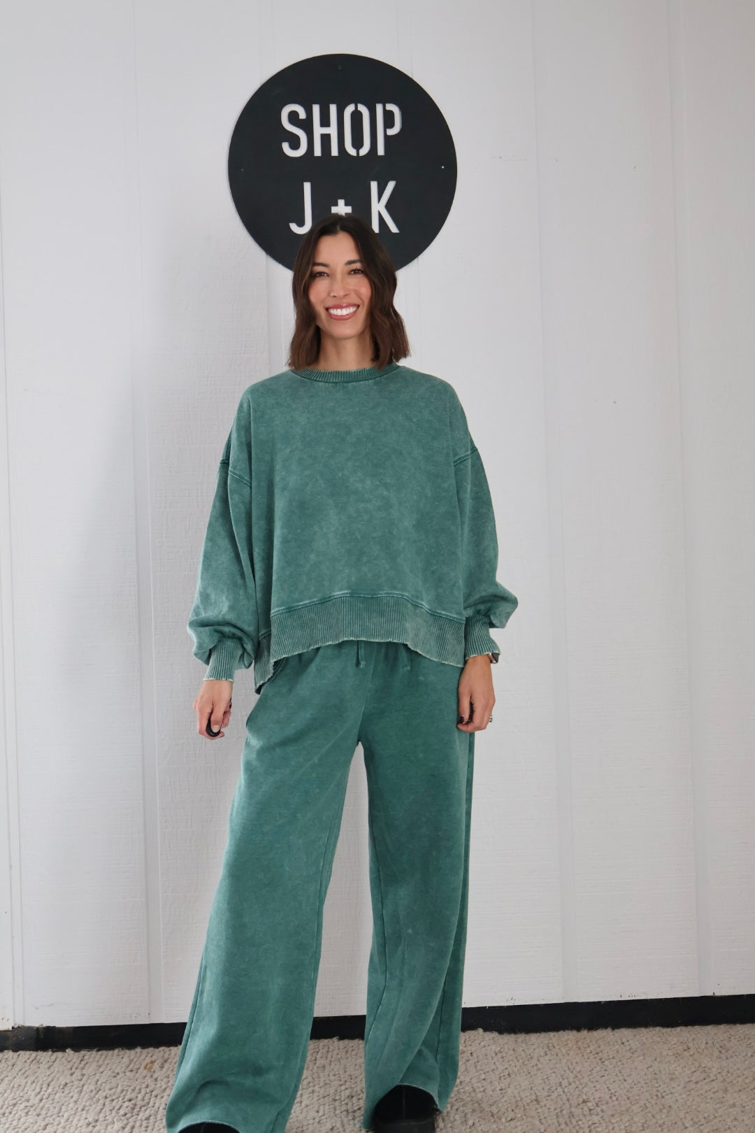 Fleeced Washed Sweatshirt