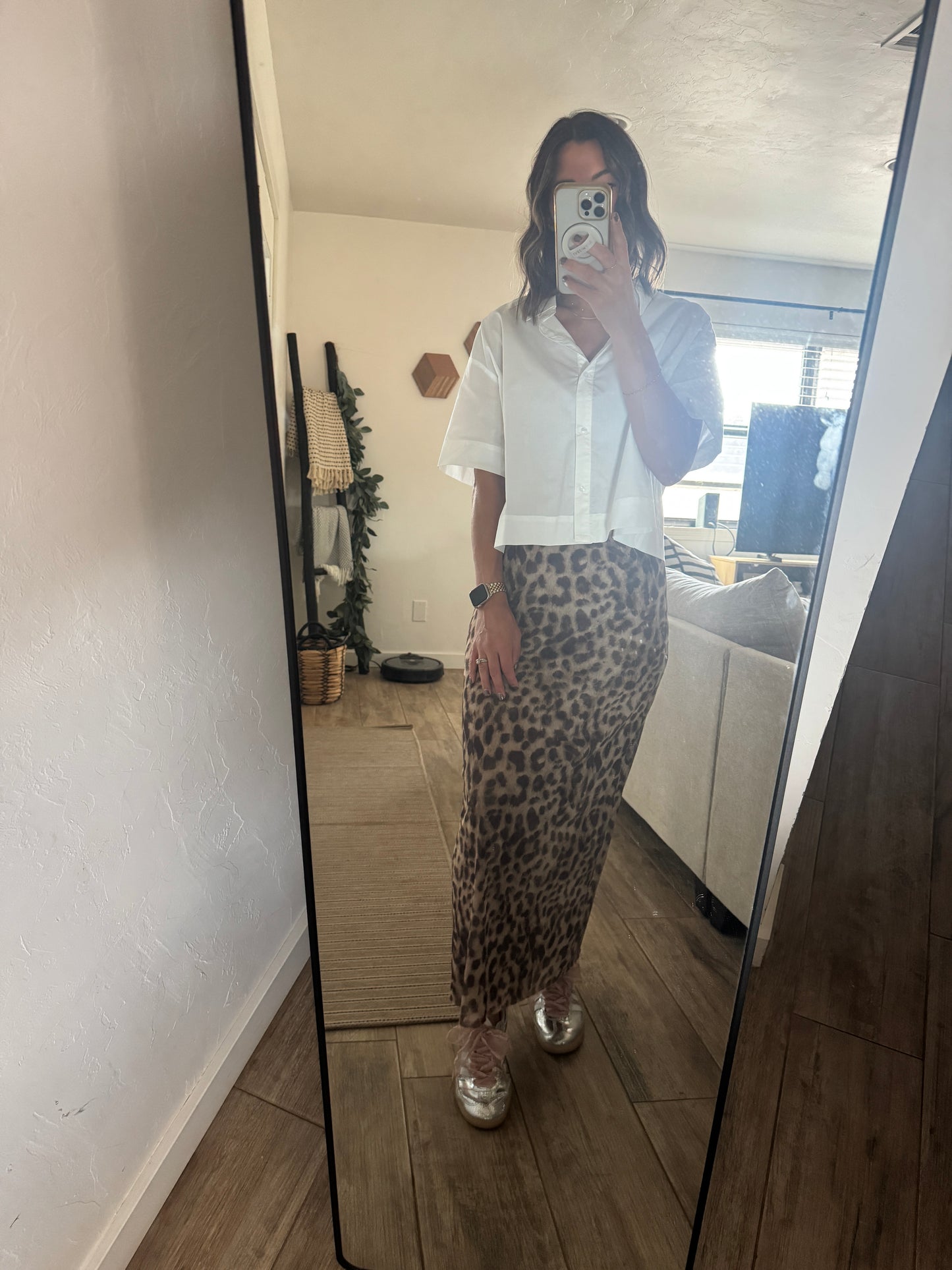 Mesh Leopard Maxi Skirt
