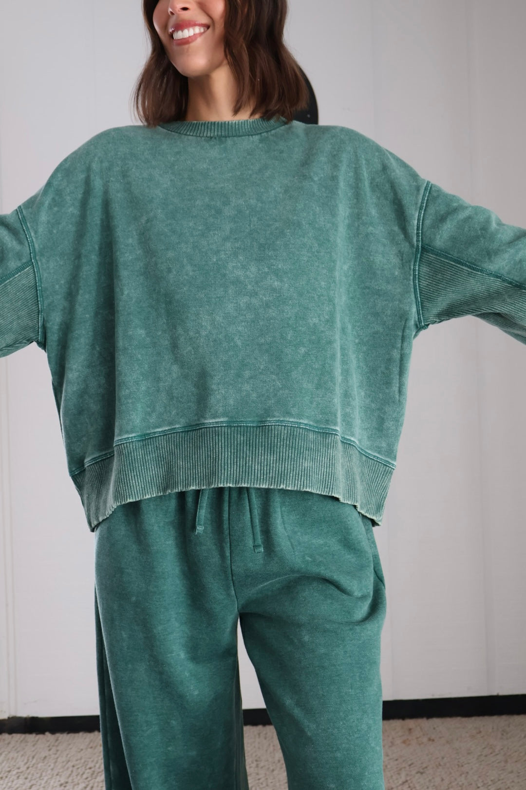 Fleeced Washed Sweatshirt