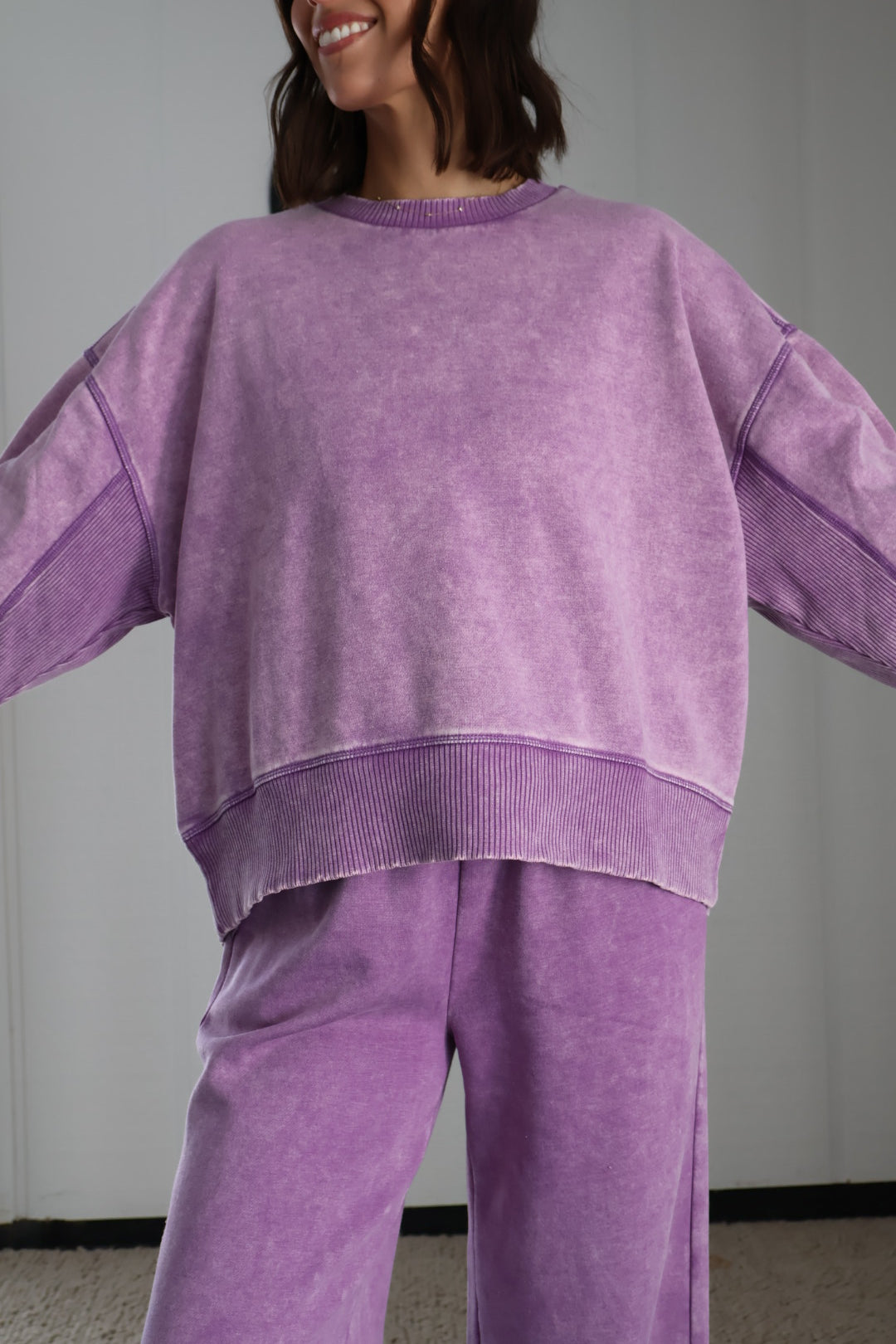 Fleeced Washed Sweatshirt