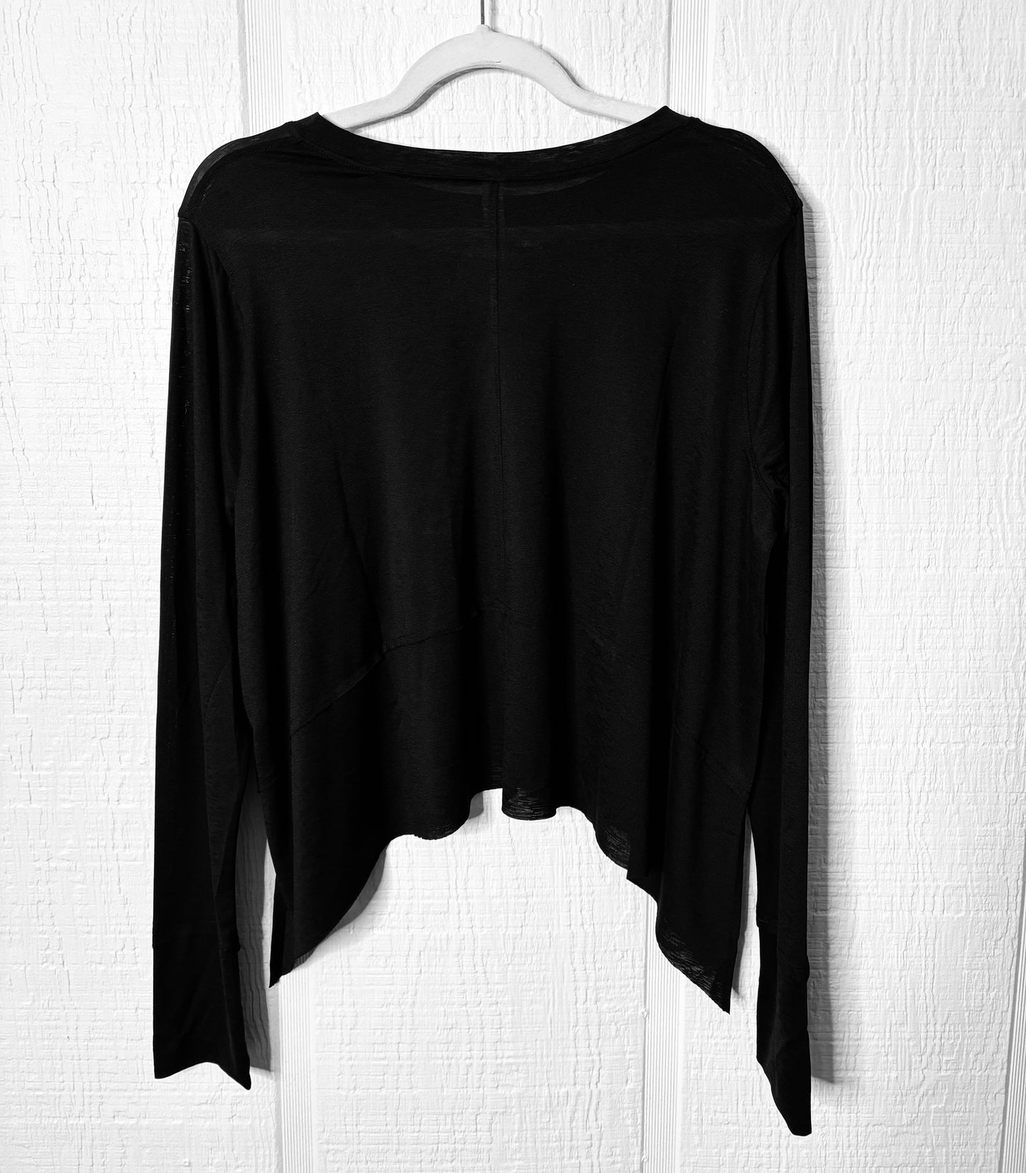 Black Comfy side slit Top w/thumb holes