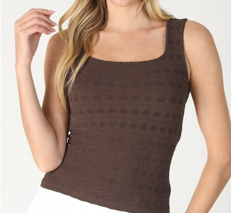 Pointelle Knit Tank