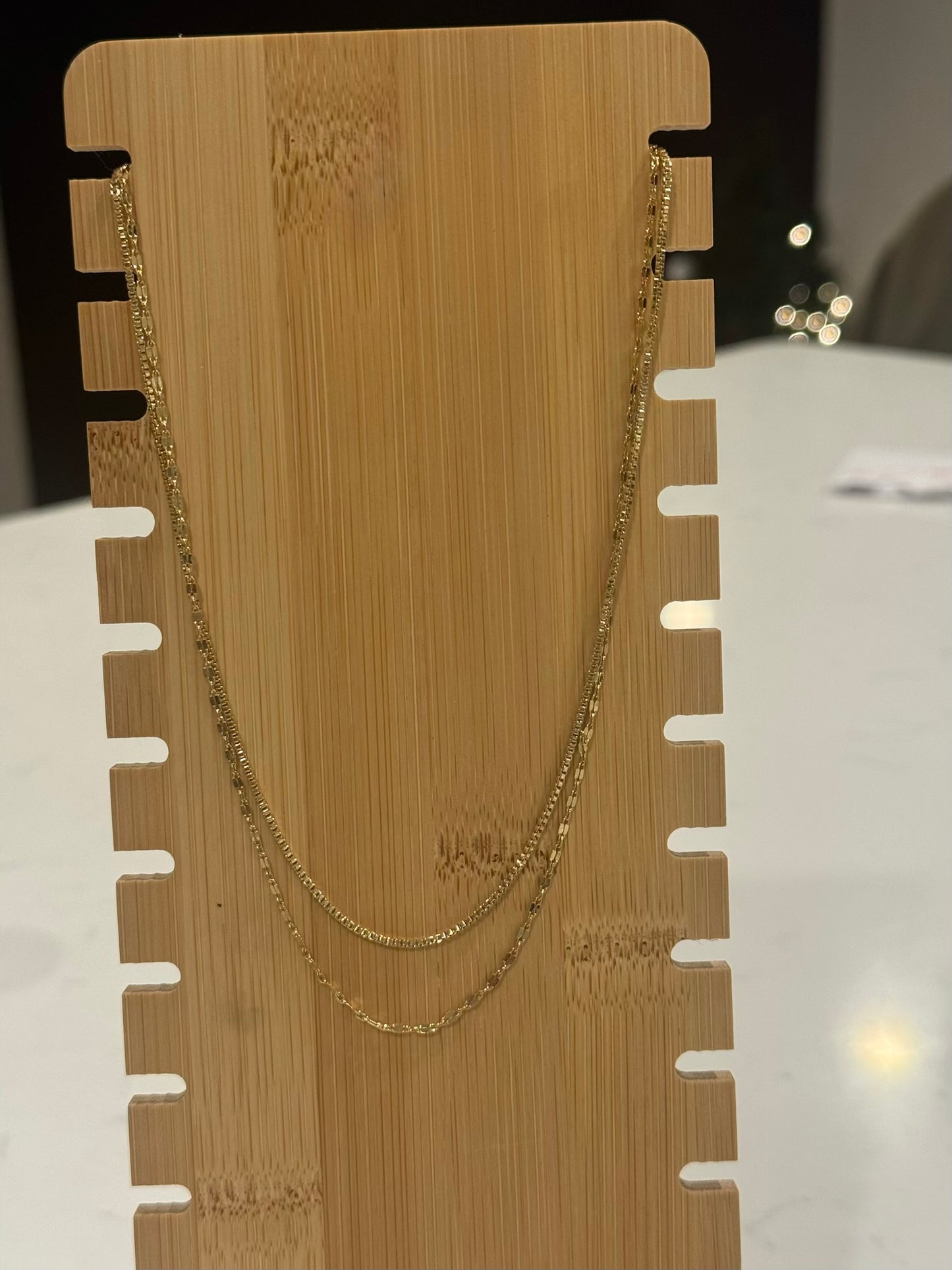 Double layered gold necklace