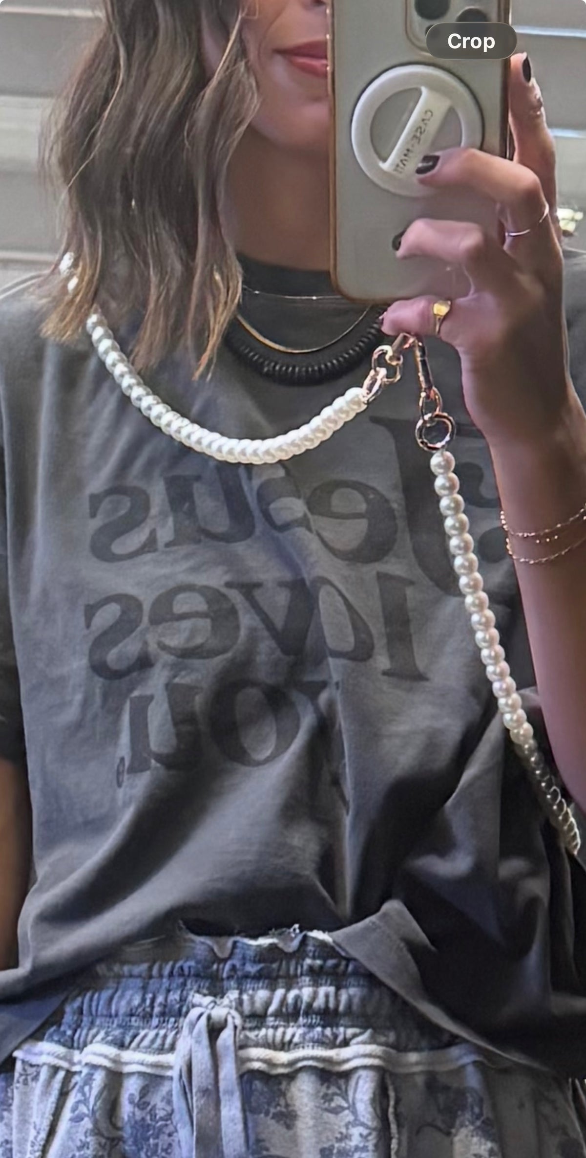 Pearl Crossbody Phone Strap 🤍