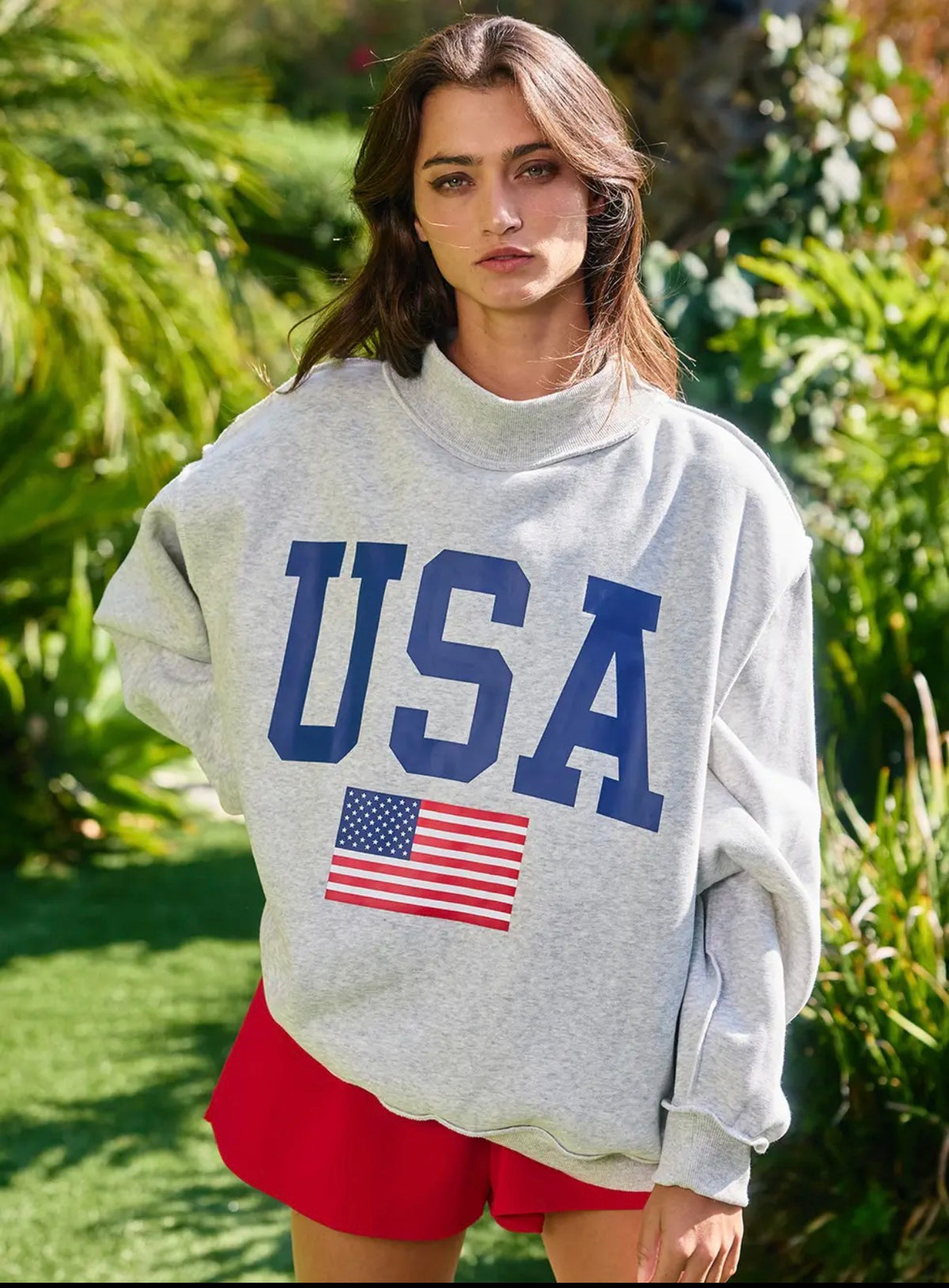 God Bless the USA Reversible Mock Neck