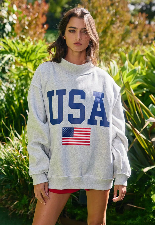 God Bless the USA Reversible Mock Neck
