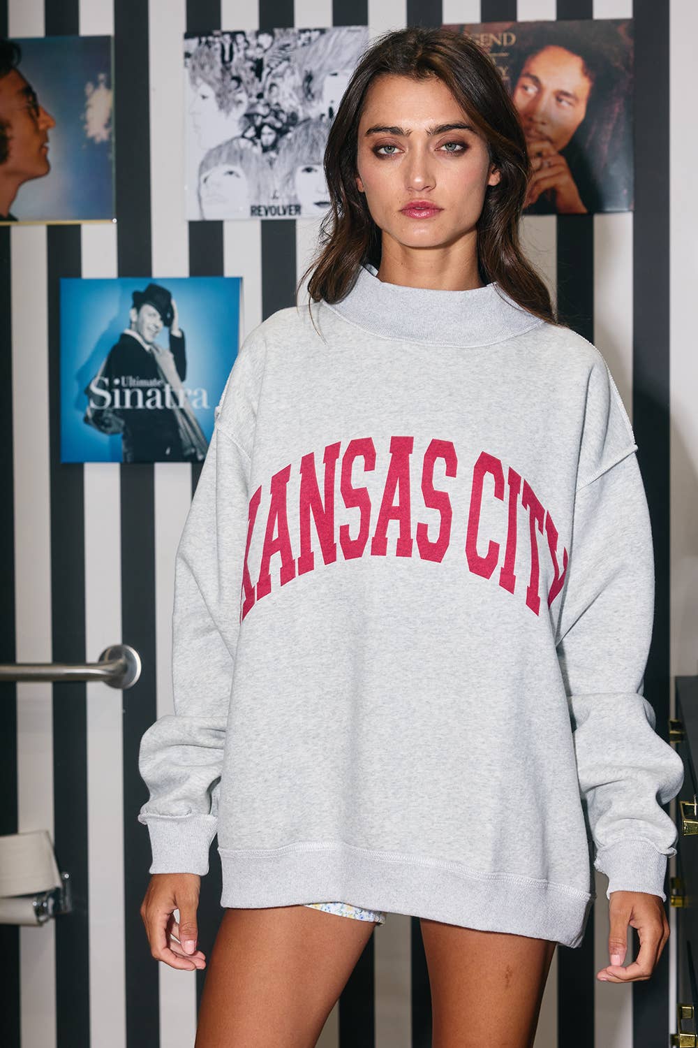 KANSAS 'KANSAS CITY & KC' Reversible Mock-neck Sweats