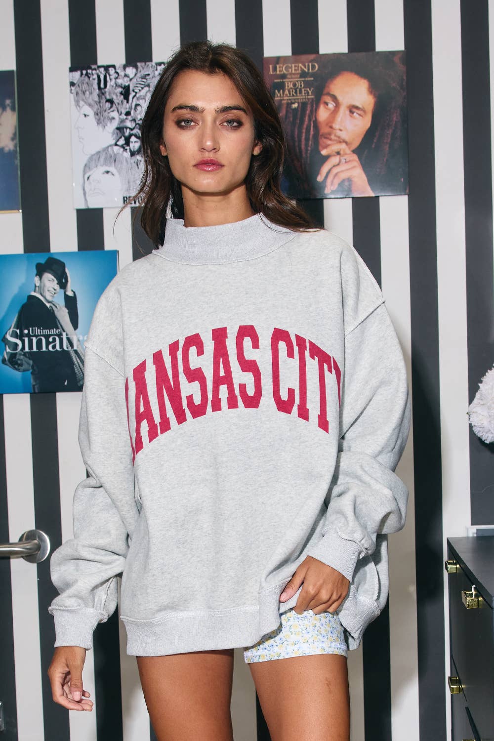 KANSAS 'KANSAS CITY & KC' Reversible Mock-neck Sweats