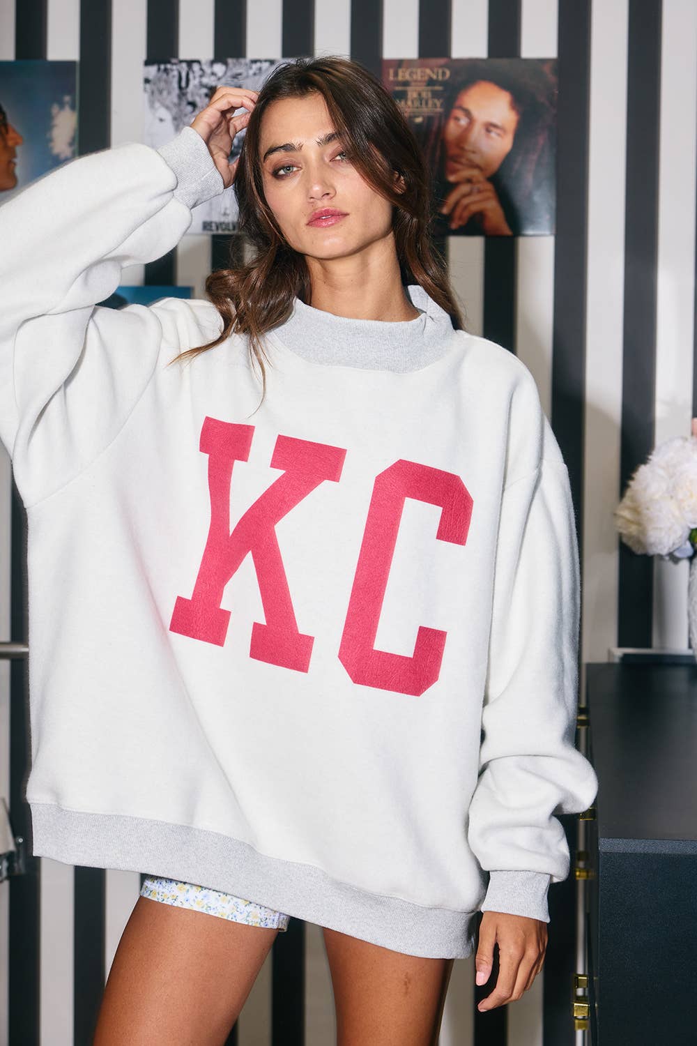 KANSAS 'KANSAS CITY & KC' Reversible Mock-neck Sweats