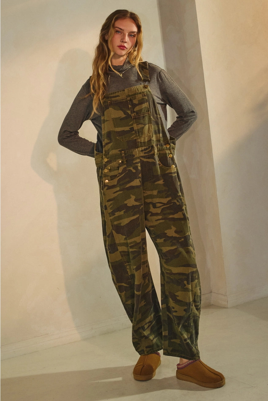 The Camo Denim Overall