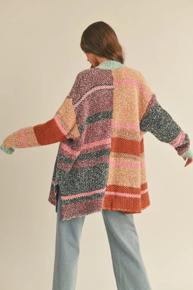 Patchwork Knit Cardigan