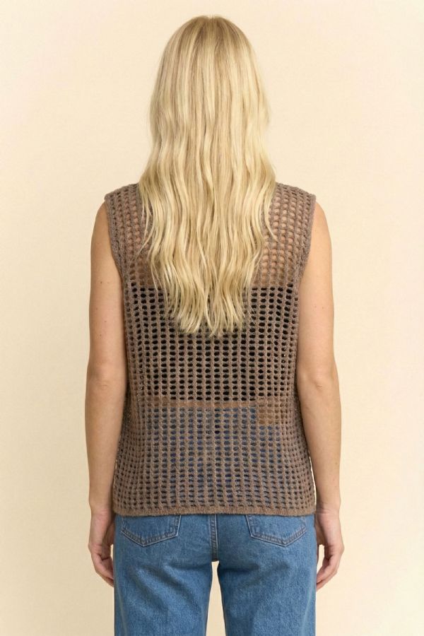 Open Knit Crochet Tank