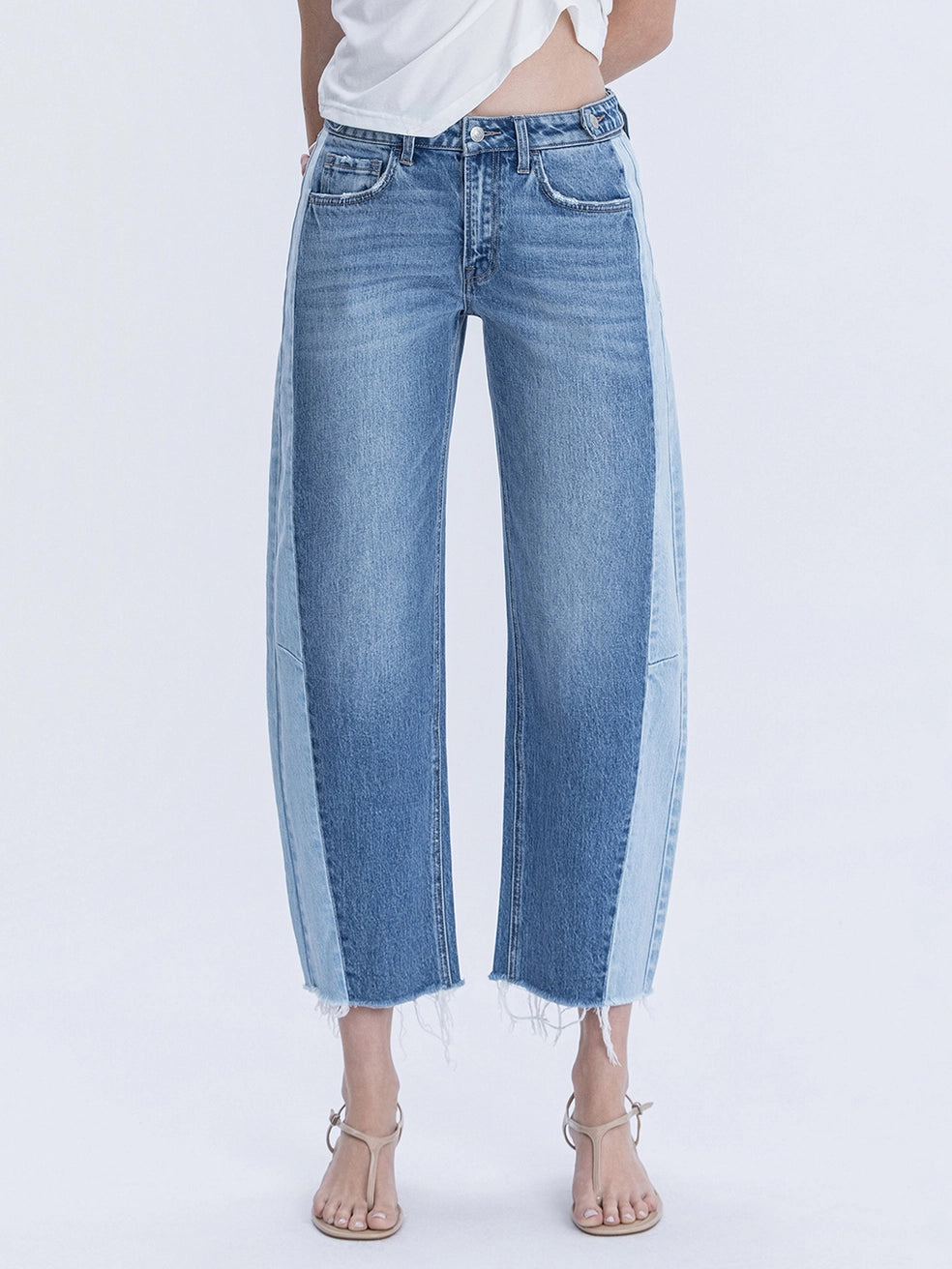 Two-Tone Barrel Jeans
