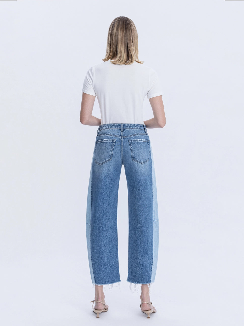 Two-Tone Barrel Jeans