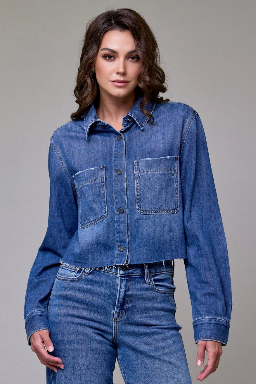 Cropped Denim Shirt