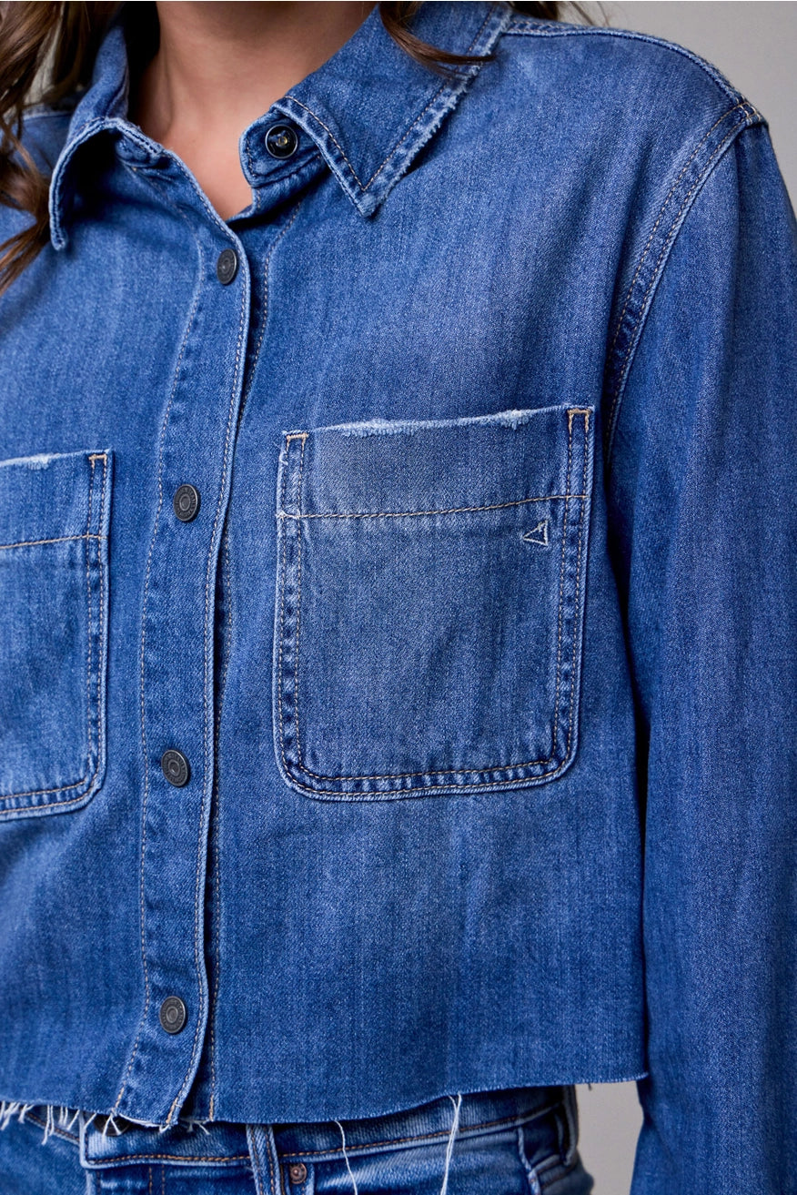 Cropped Denim Shirt
