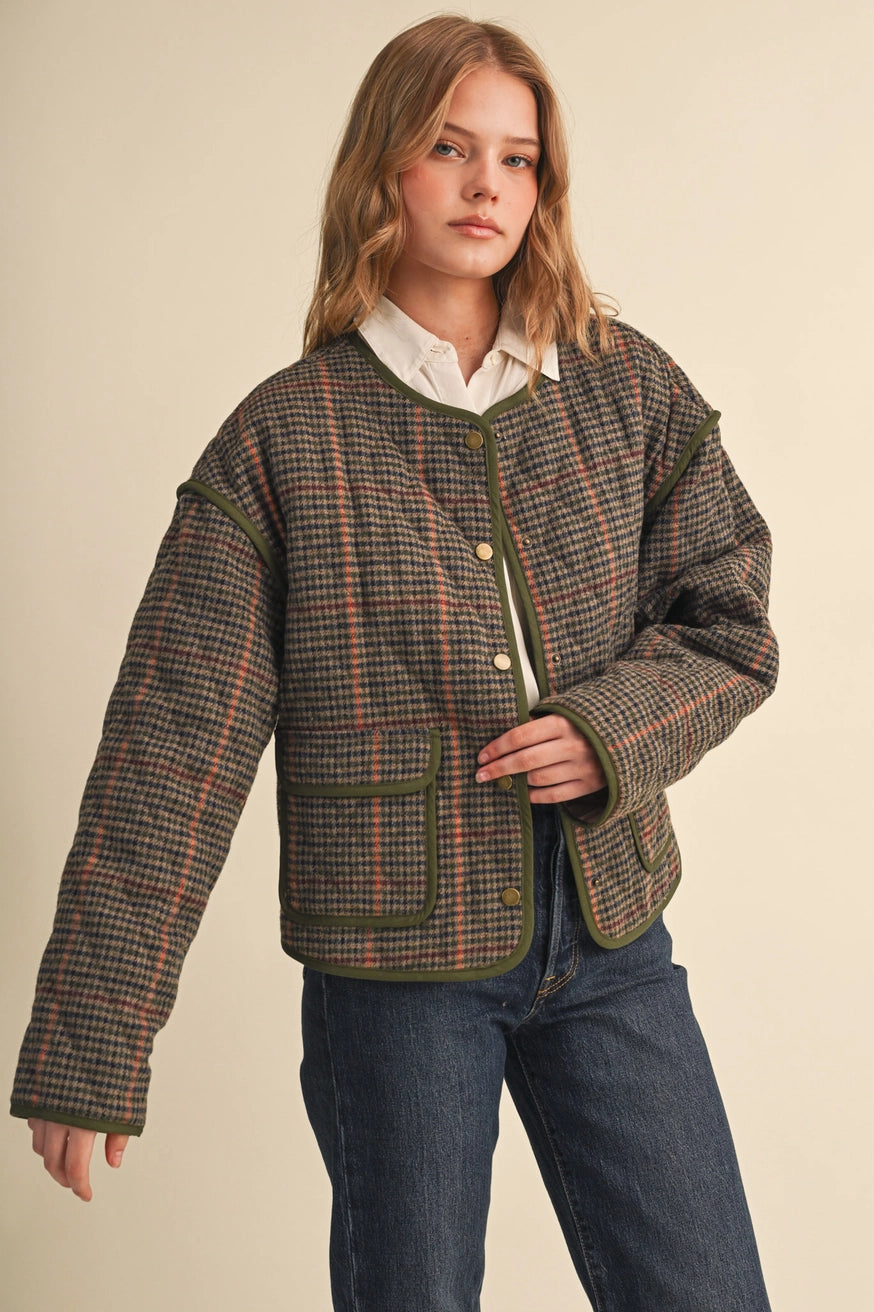 Quilted Plaid Jacket
