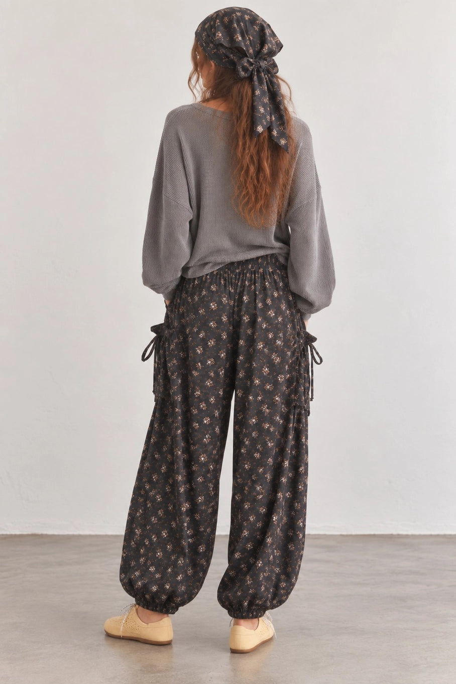Boho Floral Ruched Pants