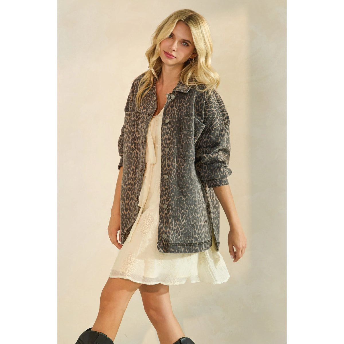 Leopard Denim Jacket