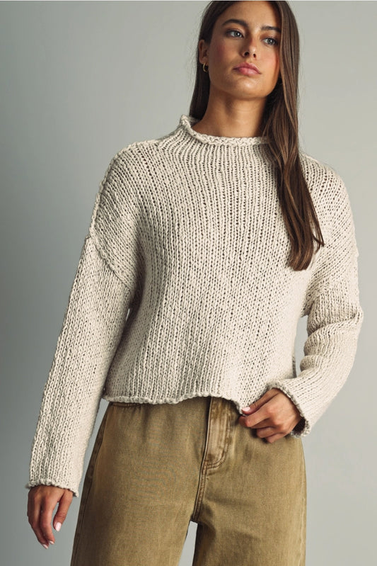 Chunky Knit Mock Neck Sweater