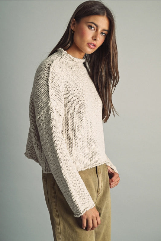 Chunky Knit Mock Neck Sweater