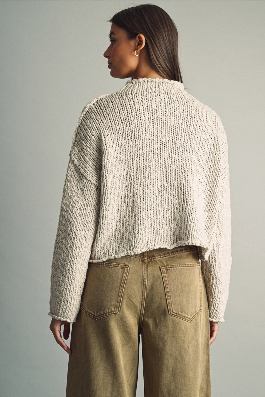 Chunky Knit Mock Neck Sweater