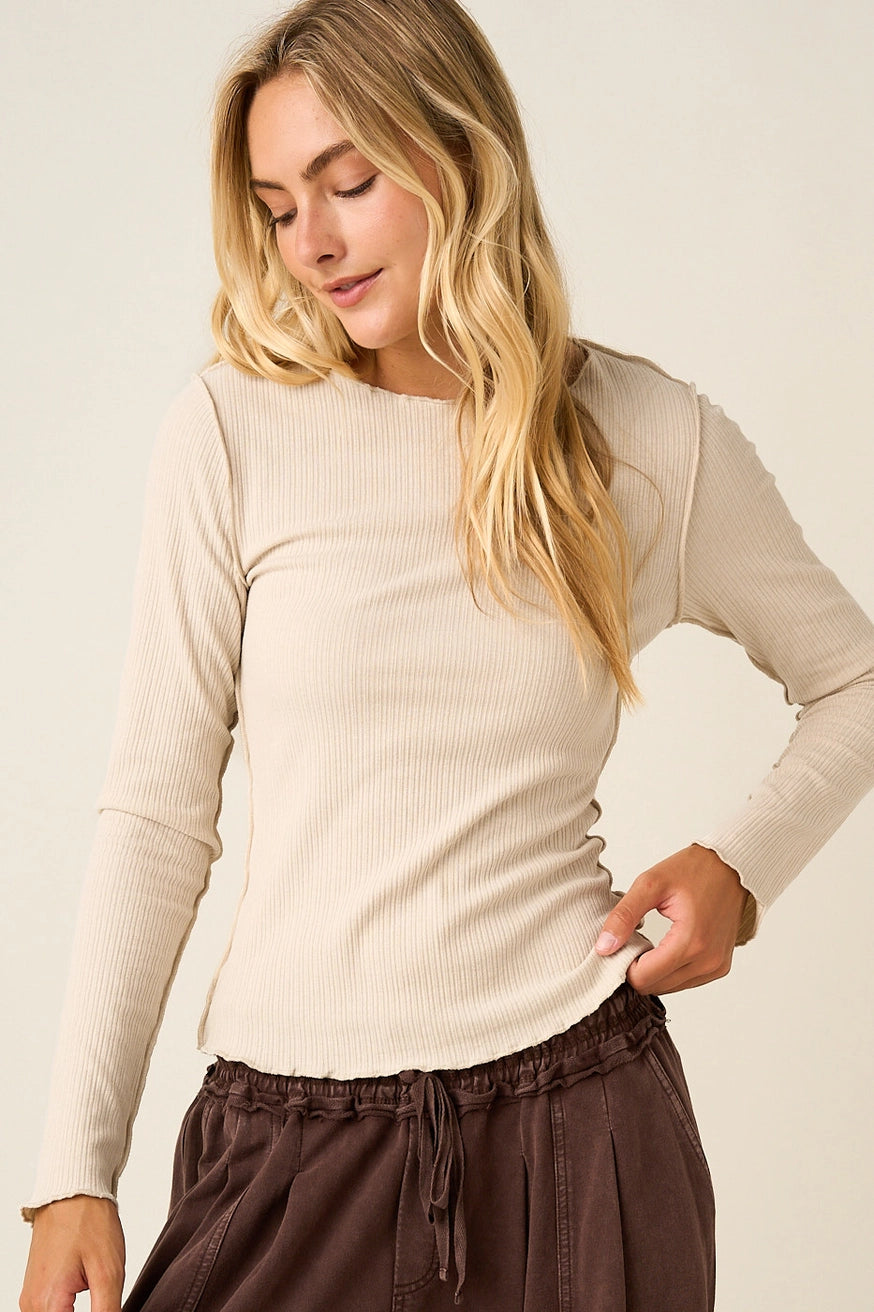 Ribbed Long Sleeve Top
