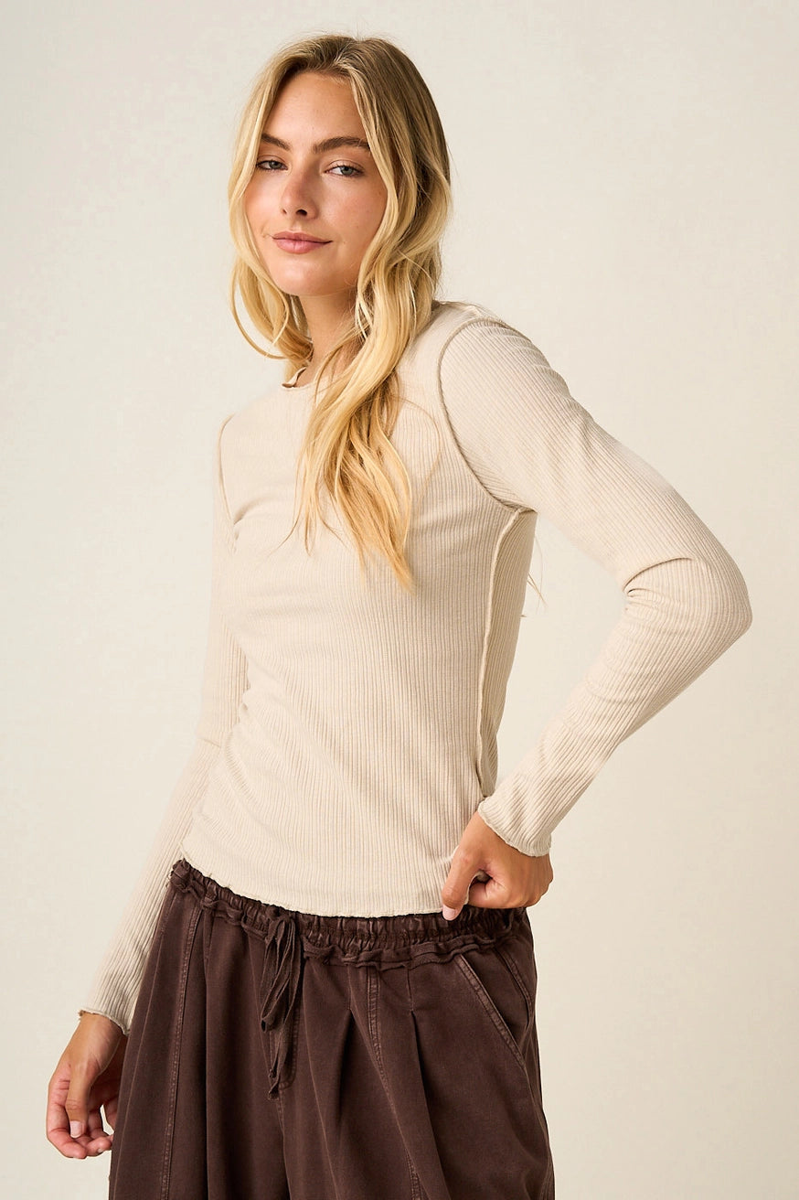 Ribbed Long Sleeve Top