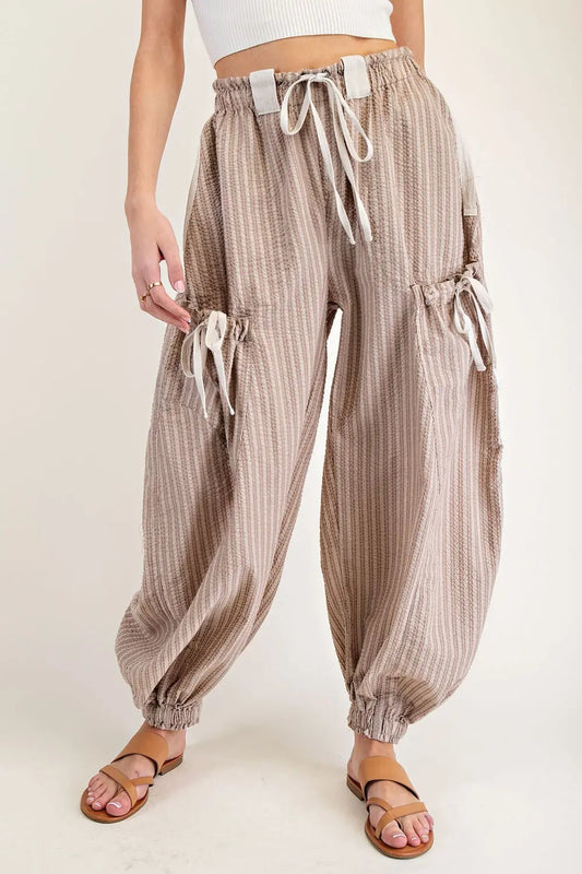 Striped Mocha Utility Pant