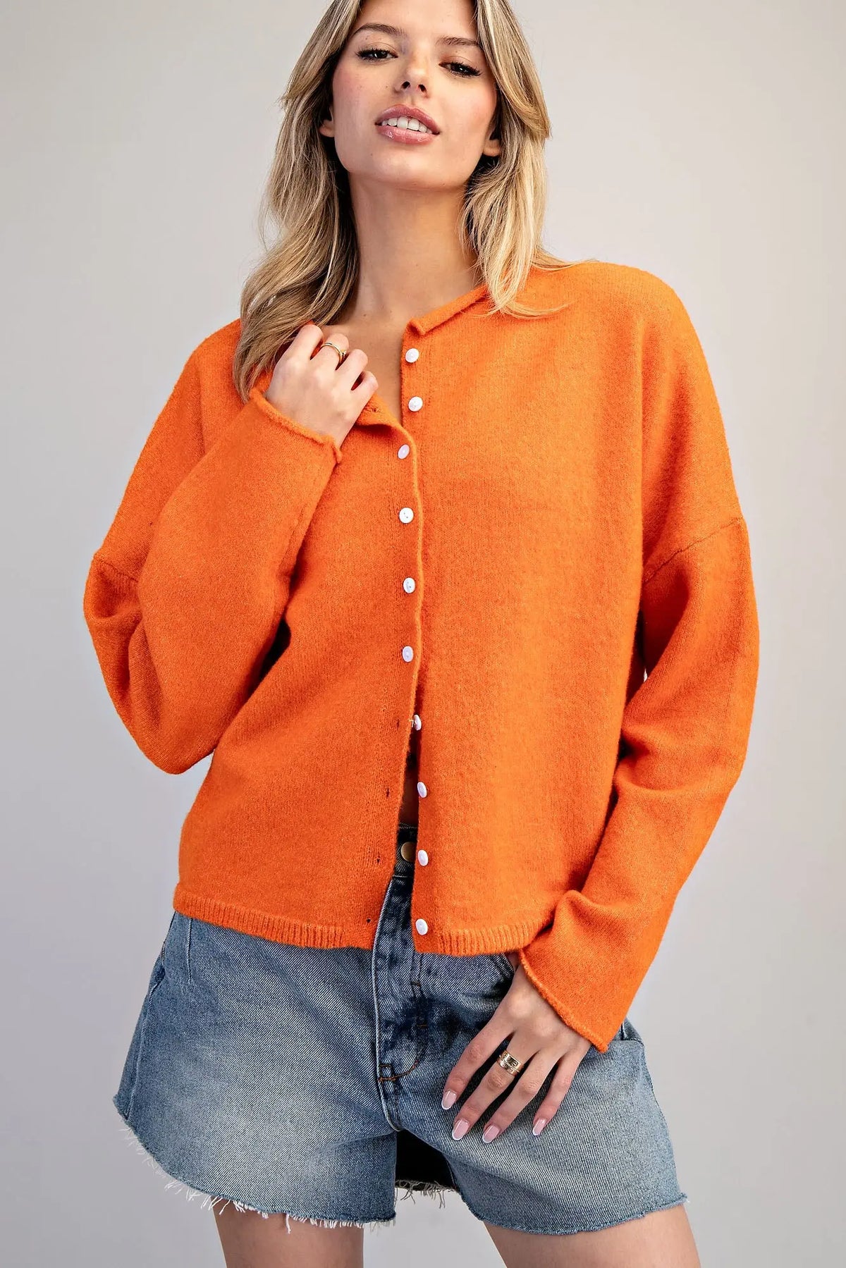 Button Front Knit Cardigan
