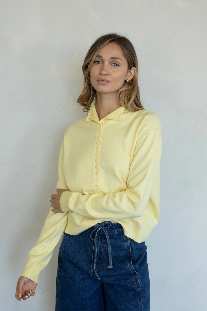 Mock Neck Button Cardigan