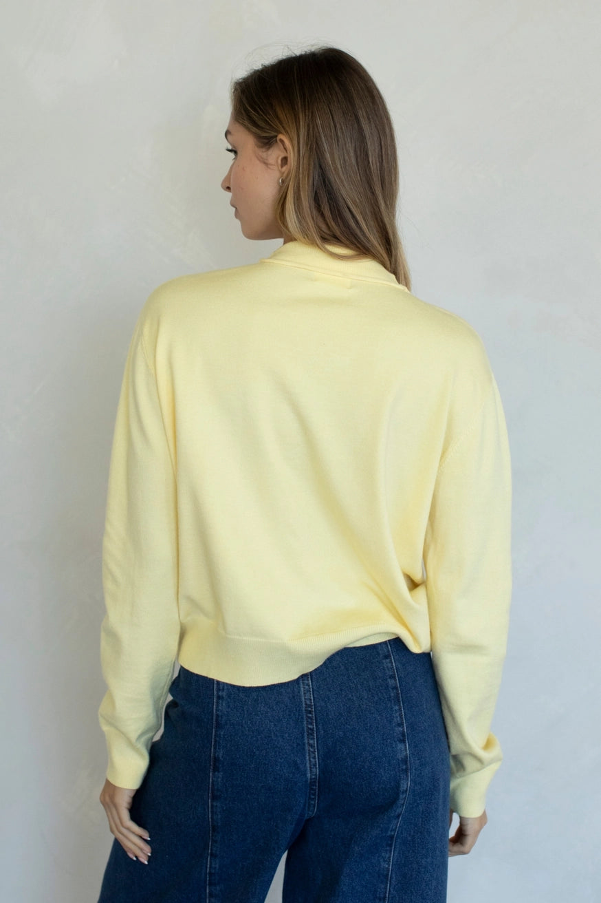 Mock Neck Button Cardigan